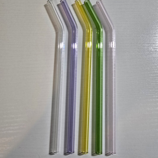 8" Bent glass straw