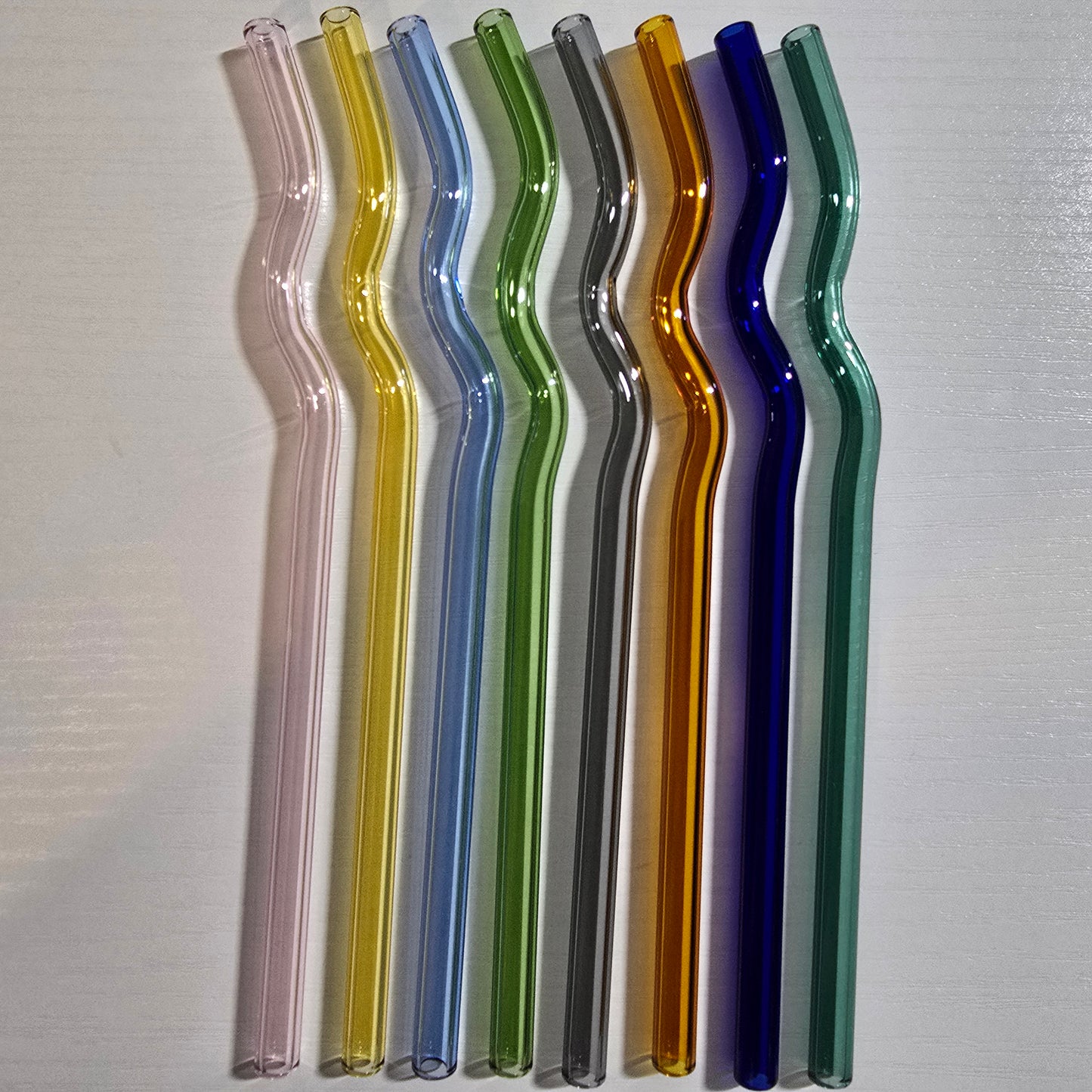 8" Wavy Glass straw