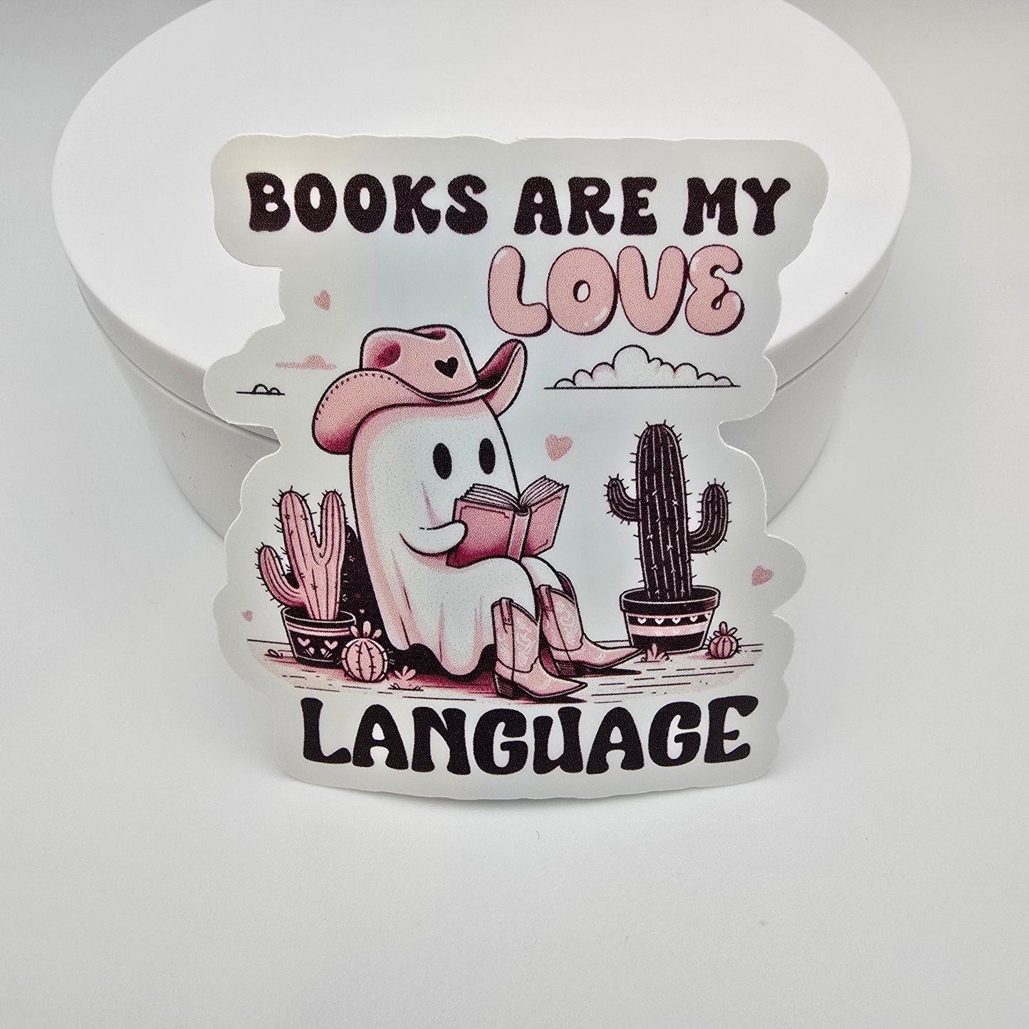 3" Vinyl sticker "Books are my love language"