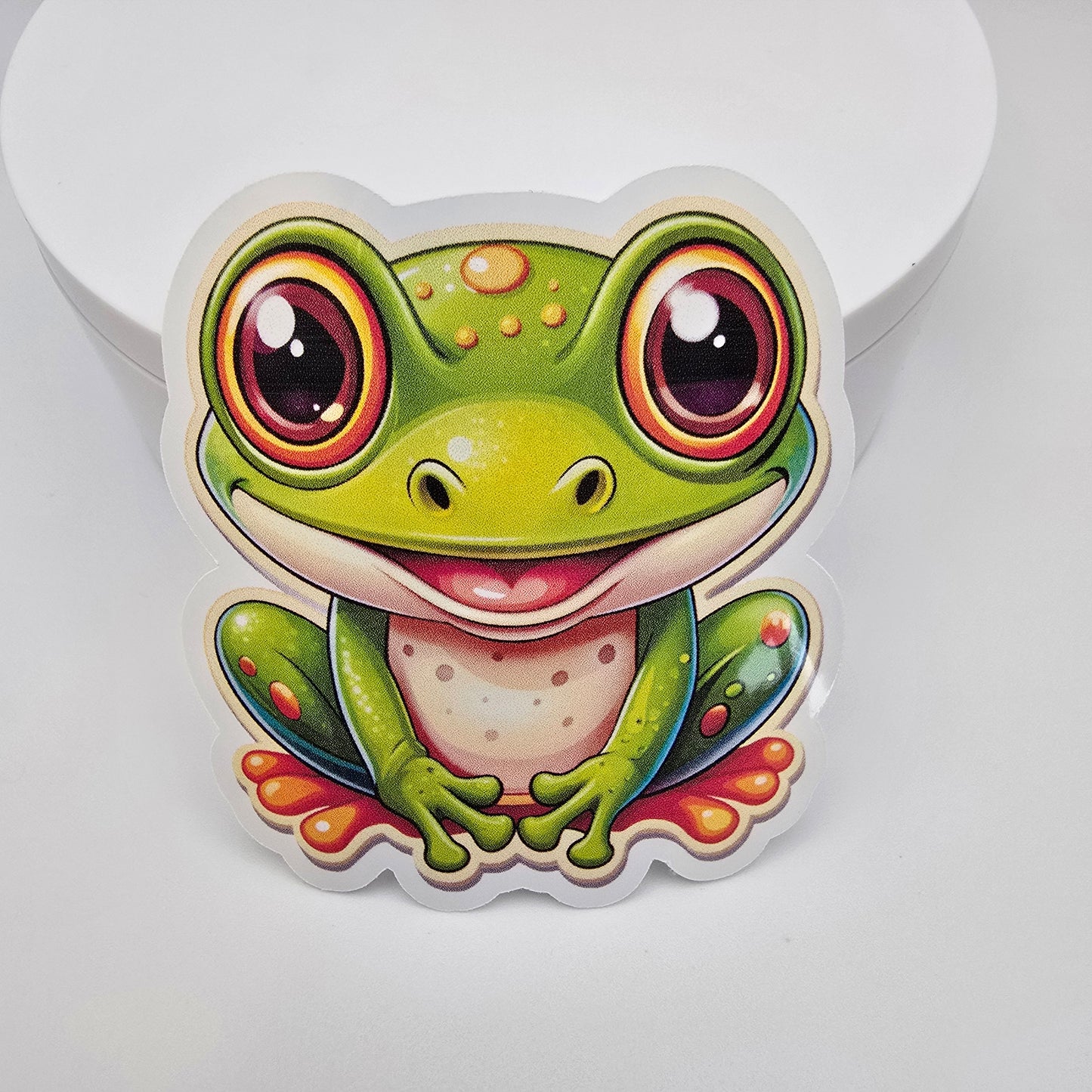 3" Vinyl sticker "adorable frog"