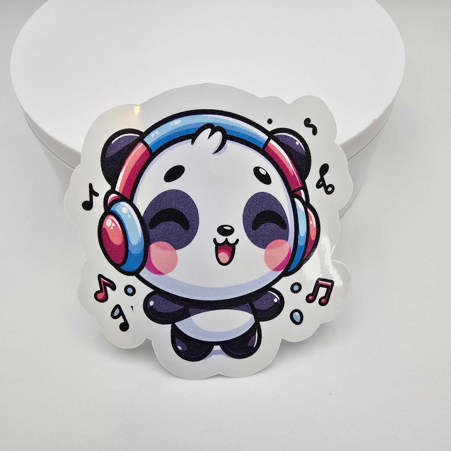 3" Vinyl sticker "Panda listening to music"